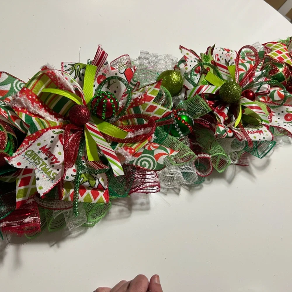 XL grinch garland 36 inch long grinch mantel decorations green monster